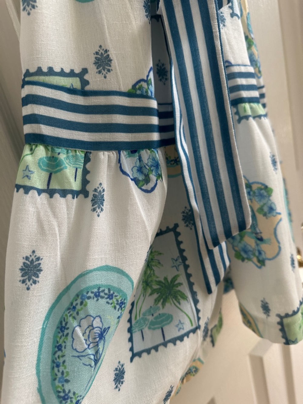 Avara boutique Blue & White Printed Ruffle Strap Summer Dress - Picture 5 of 8